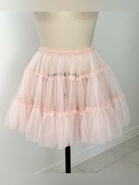Free People Intimately Pink Tutu Mini Skirt NWOT Tulle Elastic Waist M